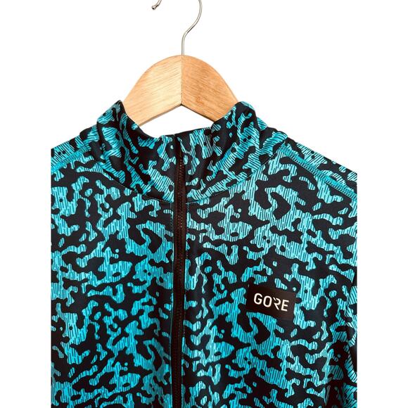 NEW Gorewear Progress Thermo Rain Camo Jersey Blue Form Fit Cycling Jacket Med - Picture 4 of 16